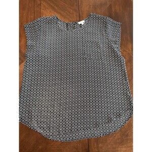 Lily White Womens Blouse Size XL Black and White